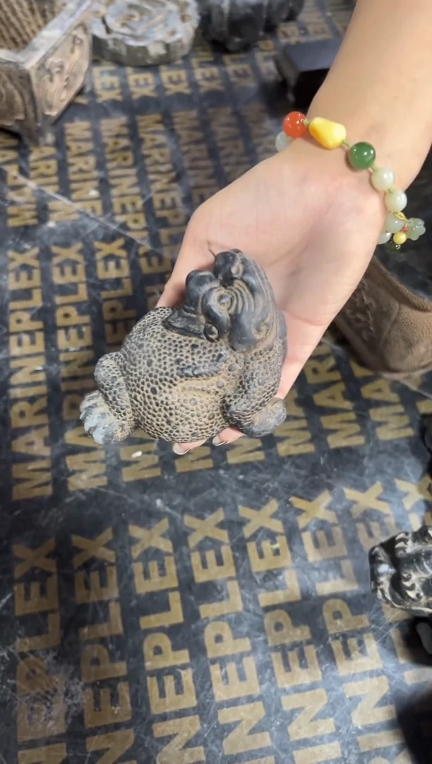 陶土【火山泥】小金蟾摆件