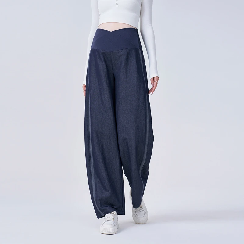 孕妇裤子春秋外穿仿牛仔阔腿裤2025新款低腰小个子直筒香蕉裤春装