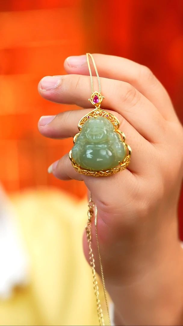 吊坠(不含链)银S925镶嵌和田玉新款