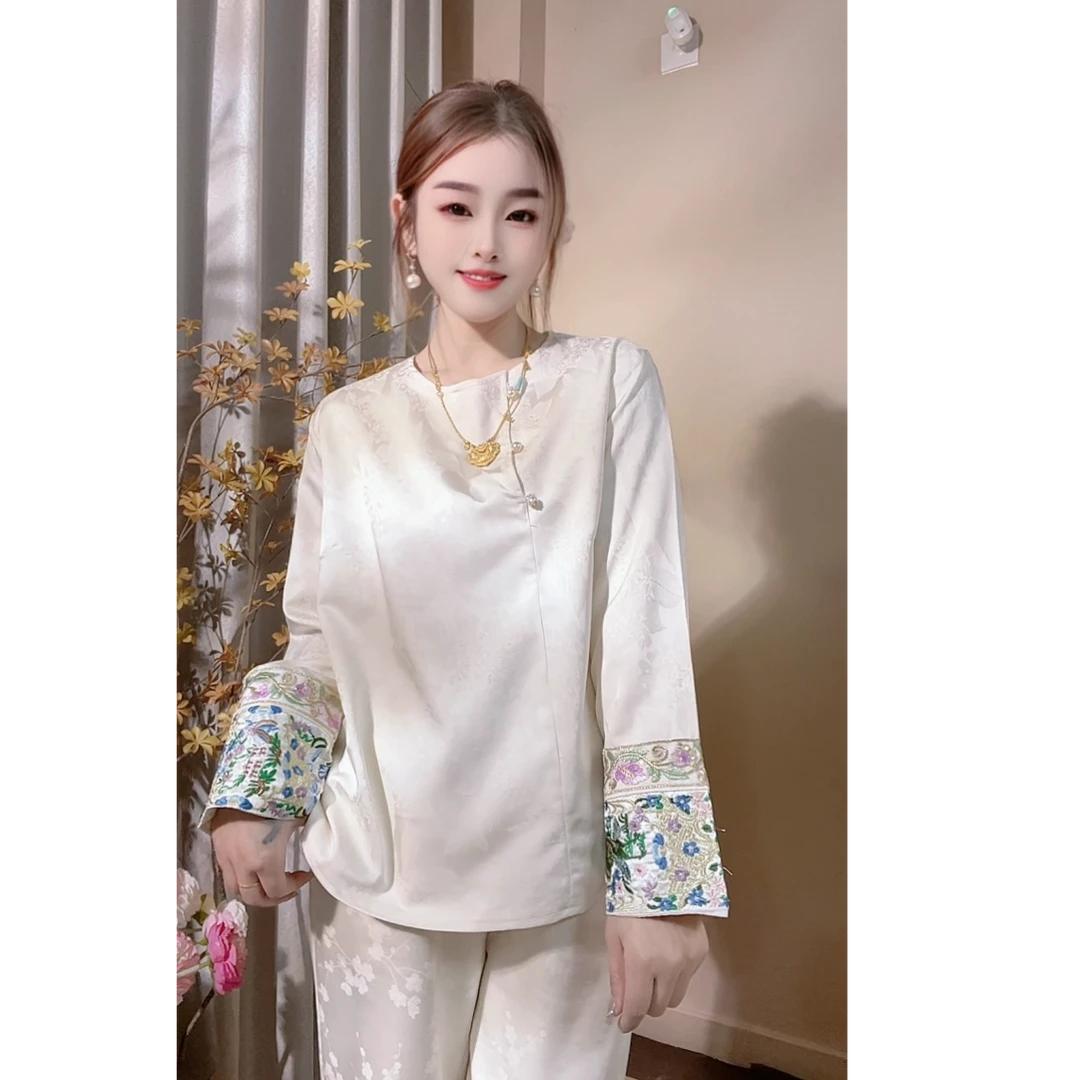 【拾花归】新中式刺绣短外套少女重工秋季小个子设计师春秋气质上衣
