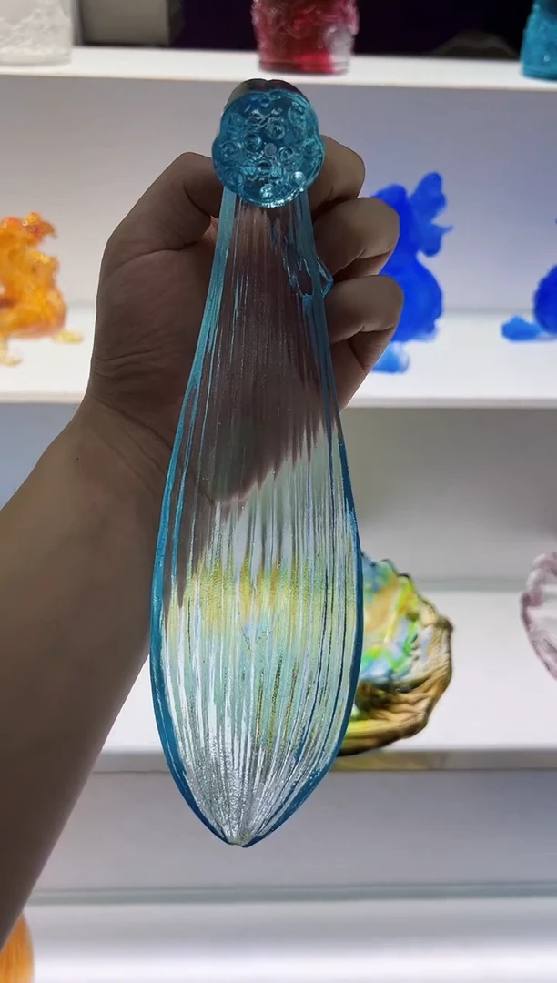 琉璃手工艺品古法琉璃摆件荷叶香插