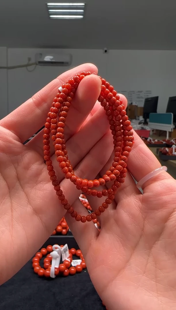 【闪购商品】南红玛瑙4mm瓦西珠链老型未镶嵌多样性发一件