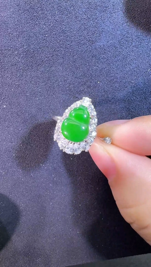 银S925镶嵌戒指翡翠戒指