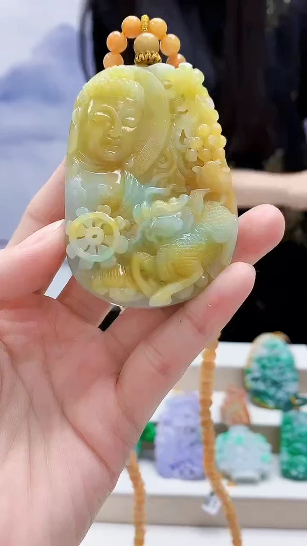 未镶嵌定制翡翠4812lr-毛货挂件赠珠链70
