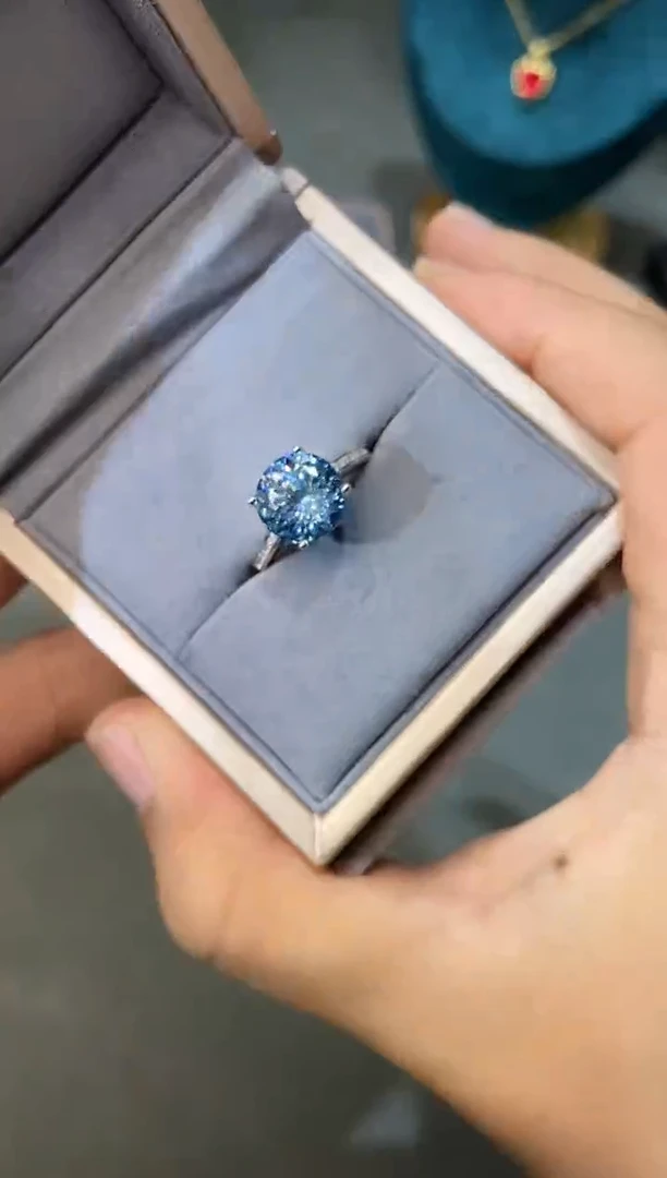 银S925镶嵌戒圈海蓝宝石.....