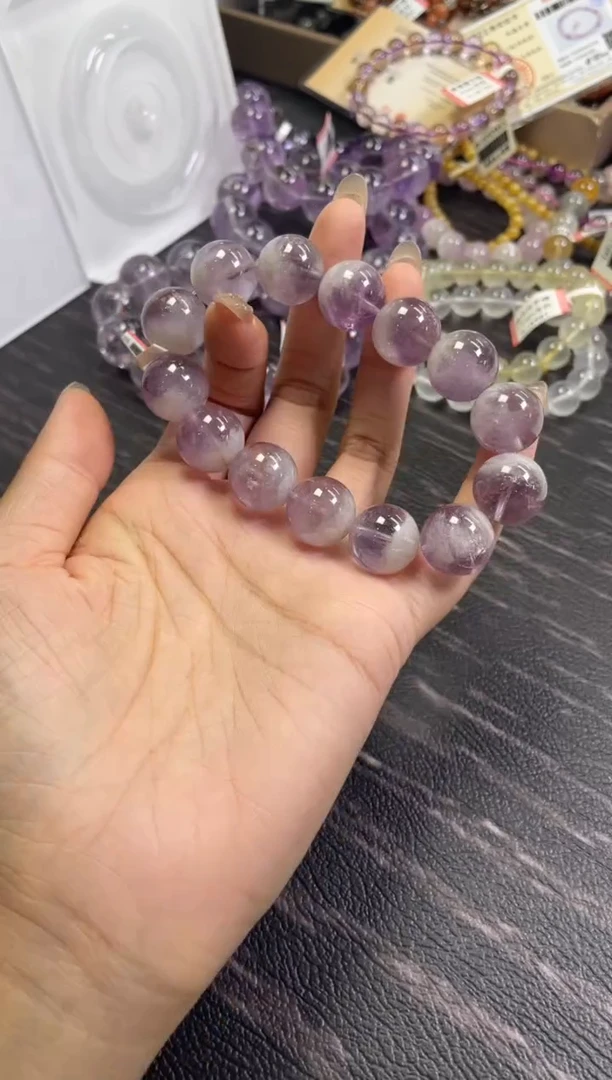 水晶手链未镶嵌15.5±/x-339【紫兔毛