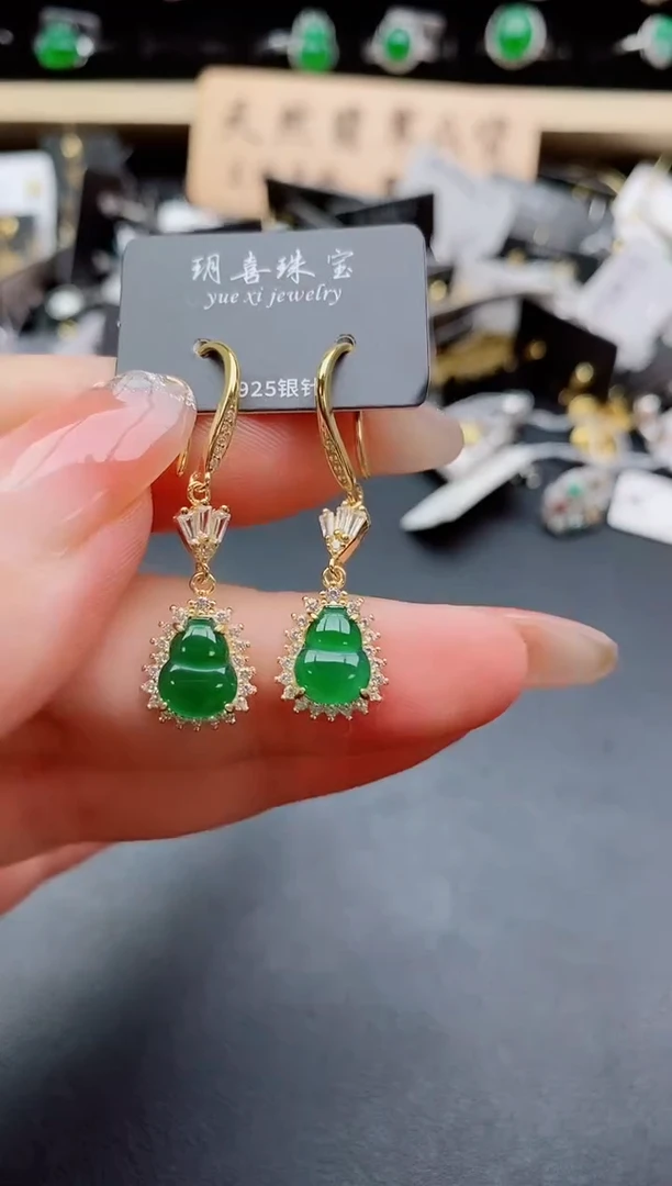银S925镶嵌戒指翡翠1