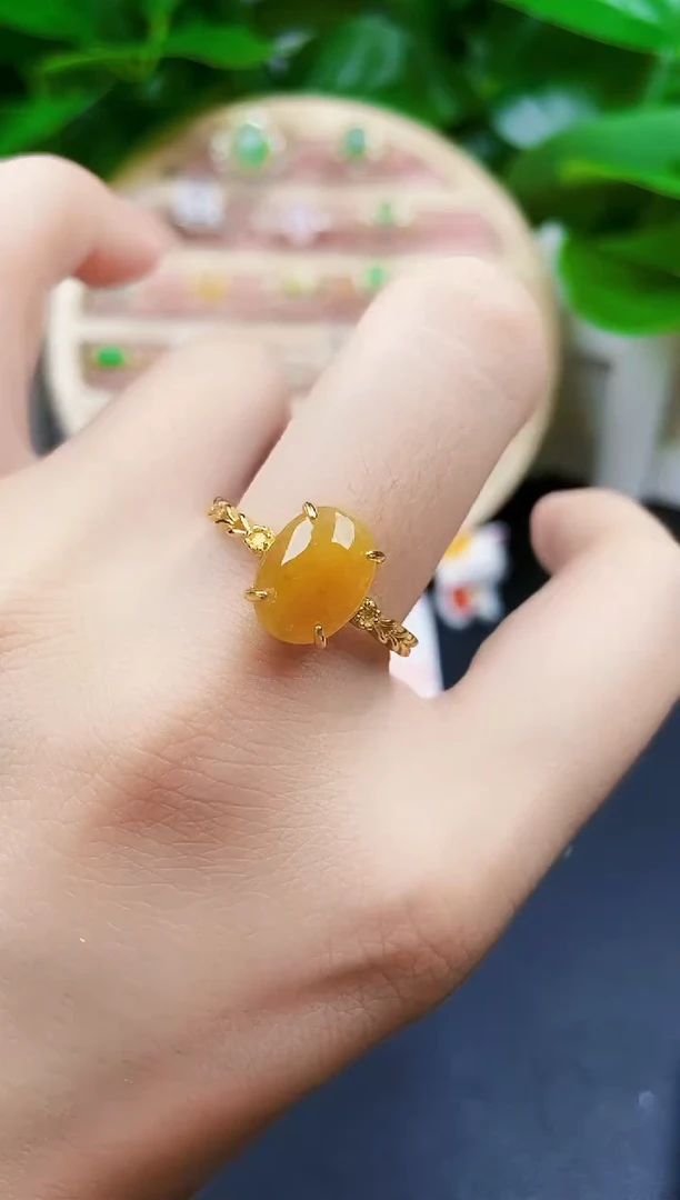 翡翠戒指银S925镶嵌12