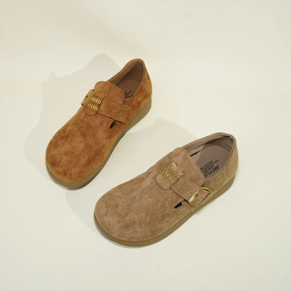 C05 勃肯鞋女一脚蹬休闲鞋春季新款磨砂百搭平底休闲女鞋单鞋