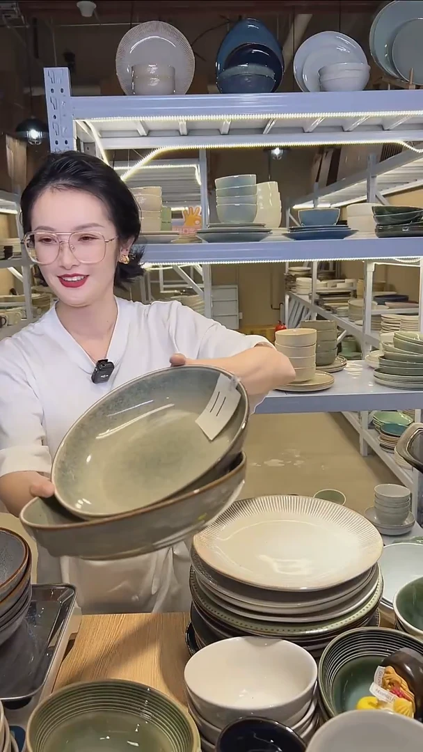 瓷197外贸尾货高温釉下彩陶瓷餐具默认微瑕