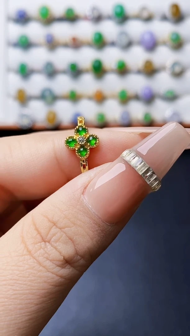 银S925镶嵌戒指翡翠0099