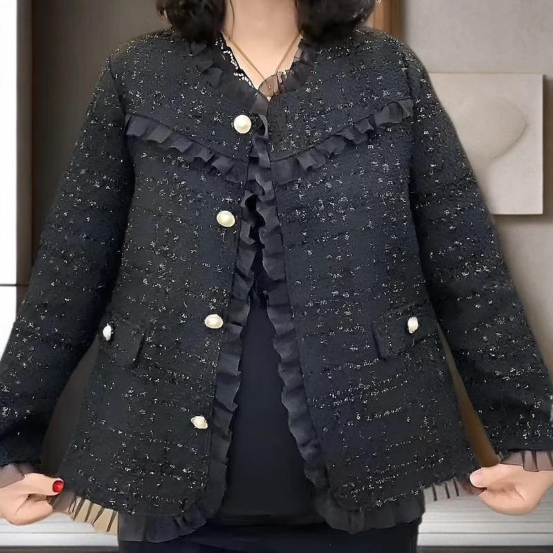 1091欧美时尚外套大码显瘦修身小香风女装