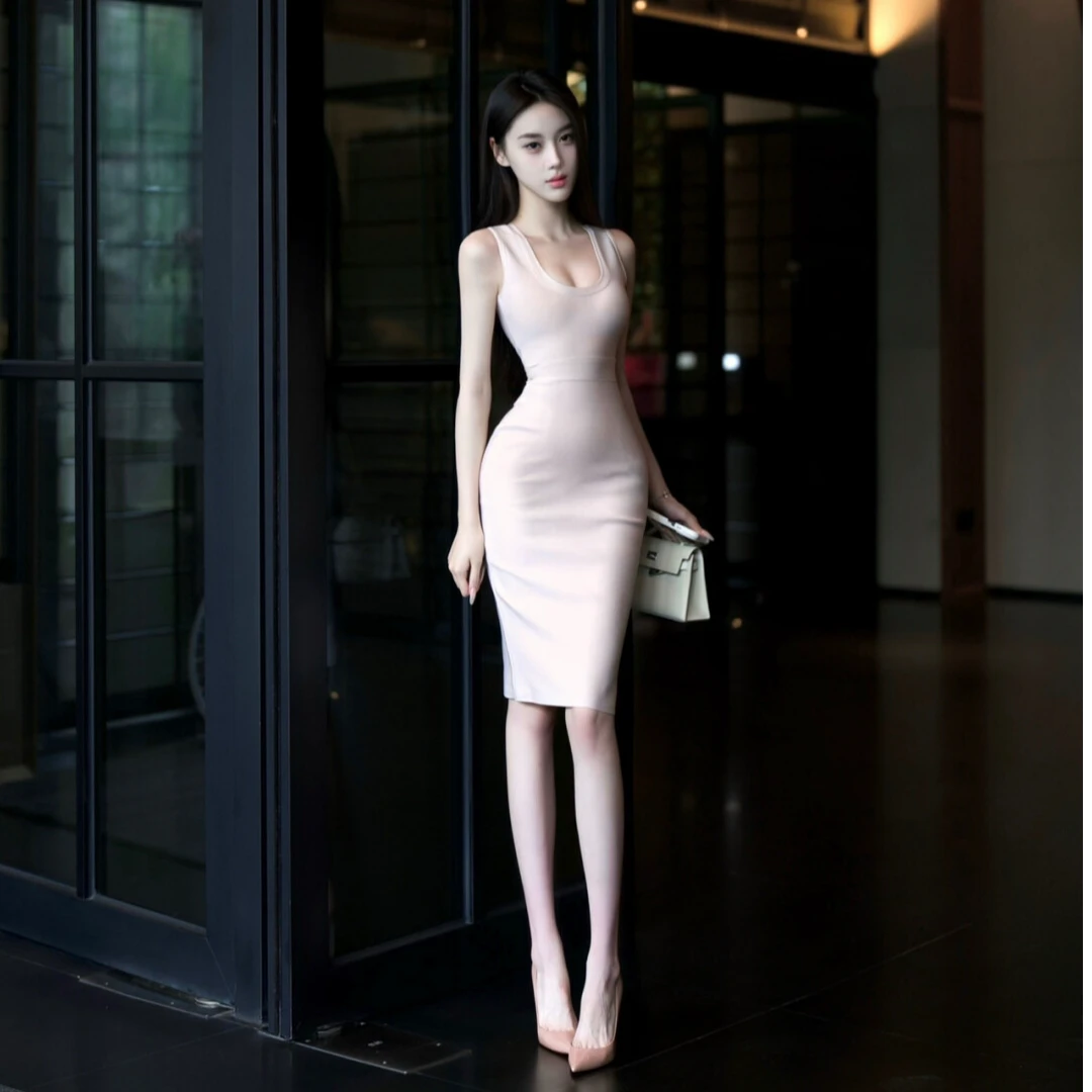 | 星河锁颈 | Jiajia佳佳原创 新款绷带连衣裙包臀显瘦气质修身