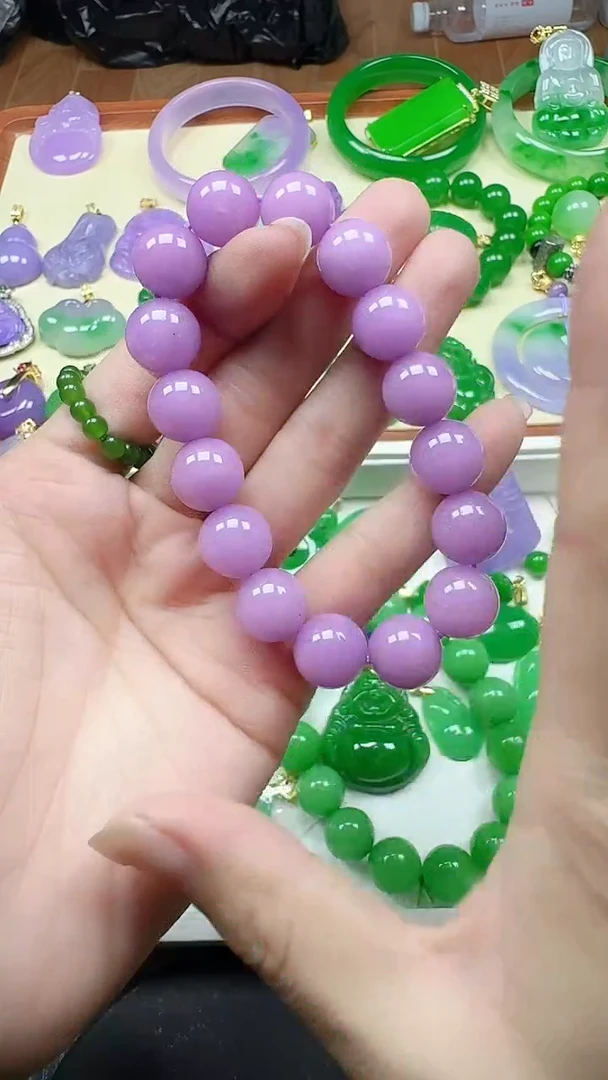 颈饰未镶嵌翡翠12mm紫单圈