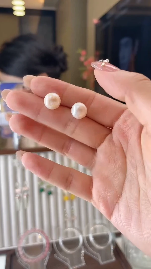 铜合金无925银珍珠耳钉