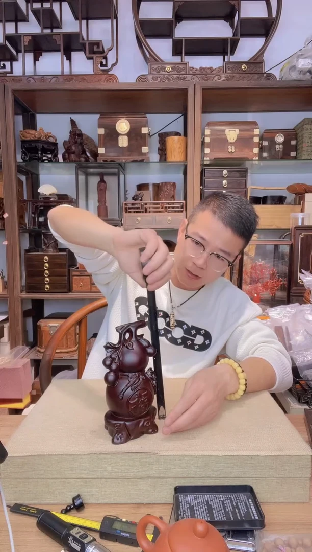 乌木类书架315黑檀葫芦摆件