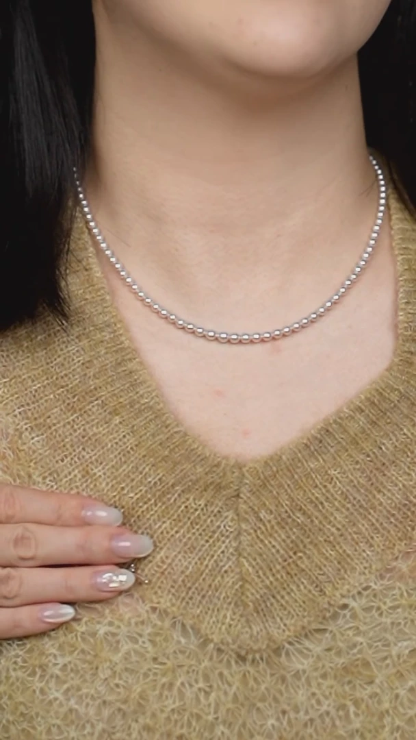 项链18K金镶嵌海水珍珠3-5真科研SK Bluerose 塔链