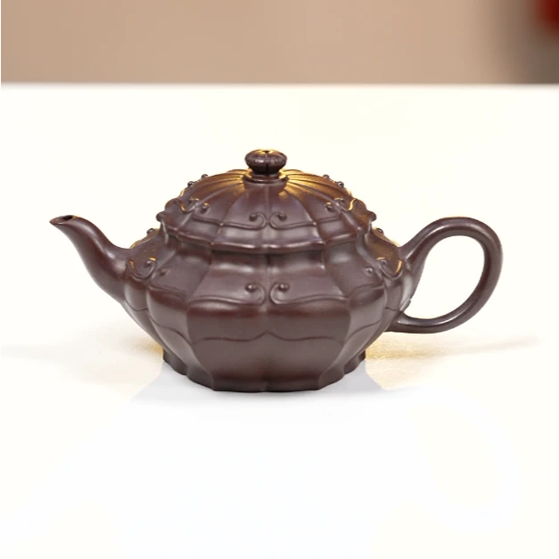 如意筋文壶    老紫泥      LC