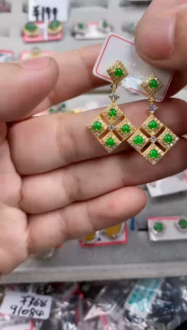 银S925镶嵌戒指翡翠1717   7