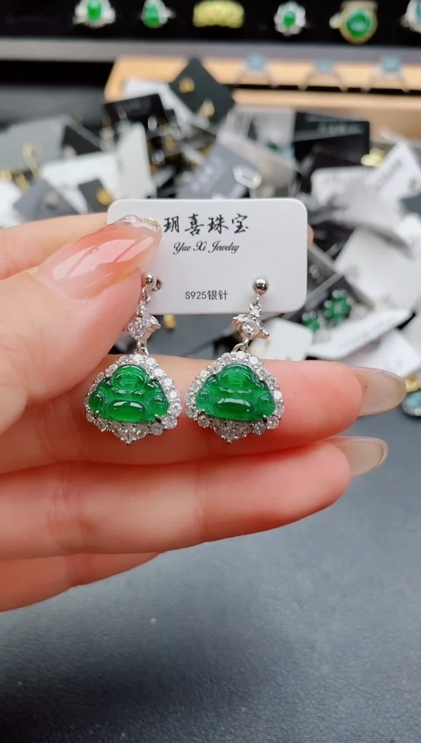 银S925镶嵌戒指翡翠1