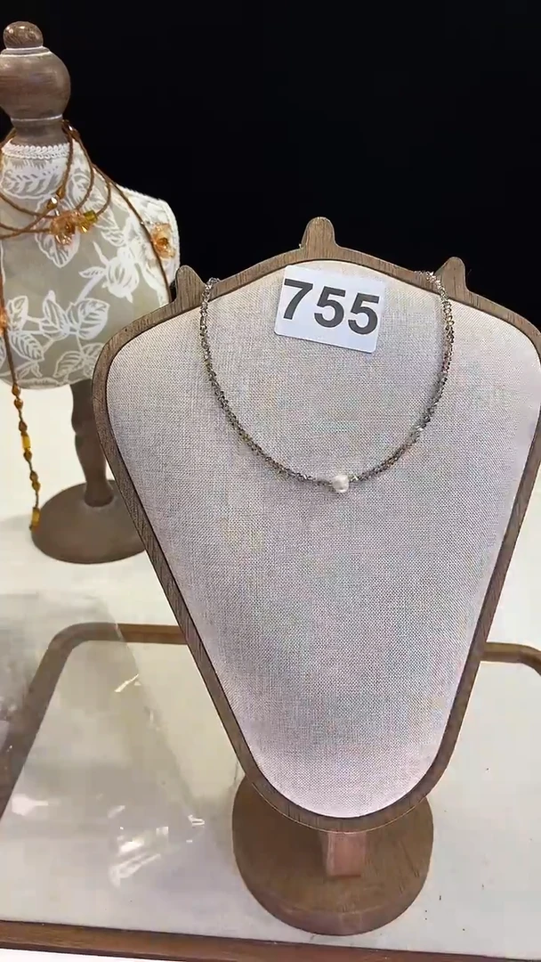 项链钛钢淡水珍珠755