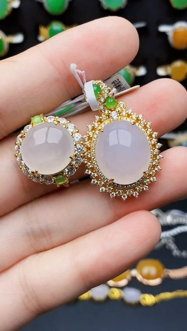 银S925镶嵌戒指翡翠8093