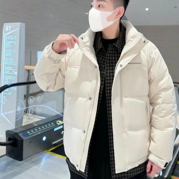 【辉哥】冬季新款立领男士短款百搭宽松假两件时尚韩版外套8861