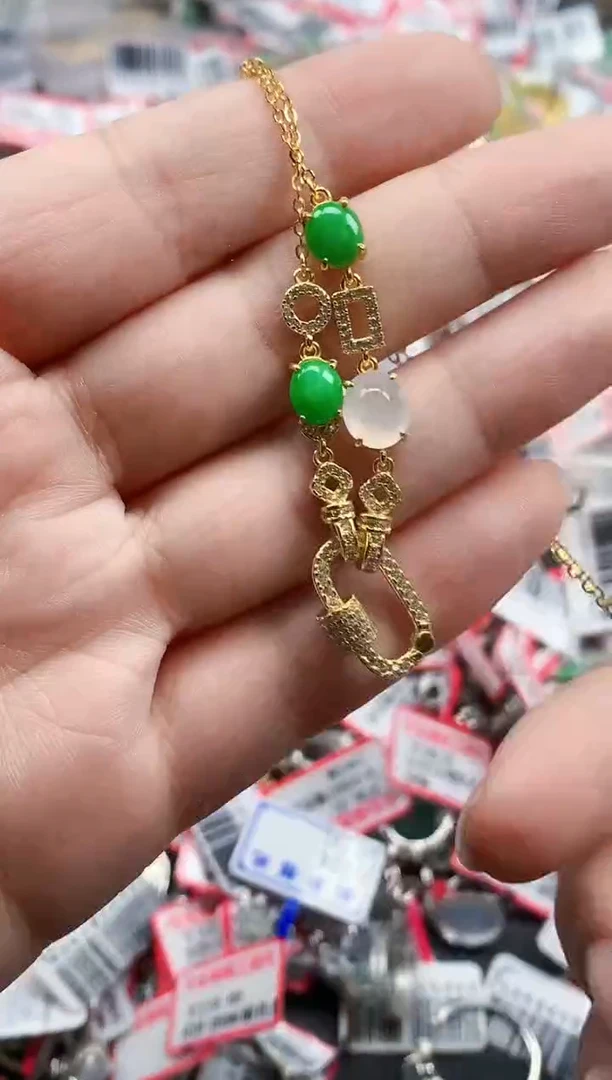 银S925镶嵌戒指翡翠天然A货缅甸翡翠