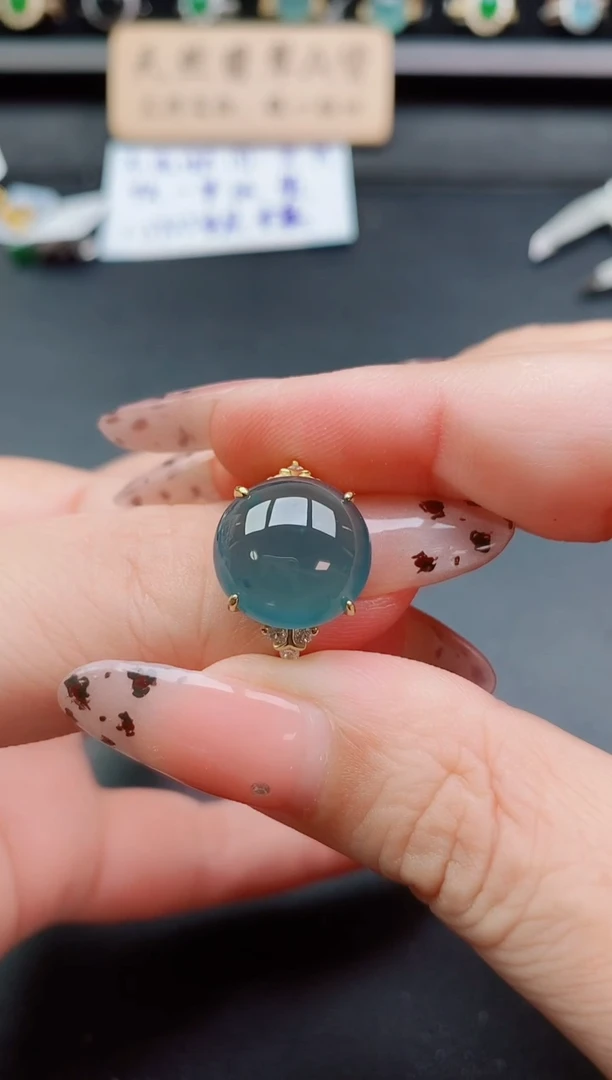 银S925镶嵌戒指翡翠1