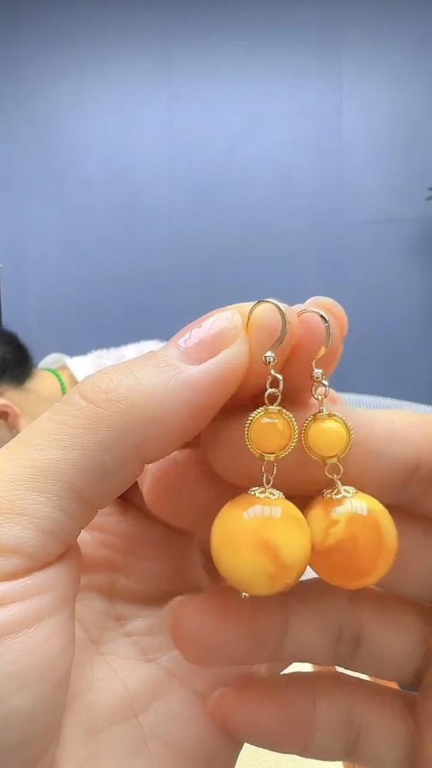 蜜蜡颈饰14K金镶嵌随昔diy颈饰