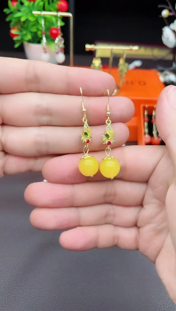 玛瑙/玉髓耳饰银S925镶嵌318000