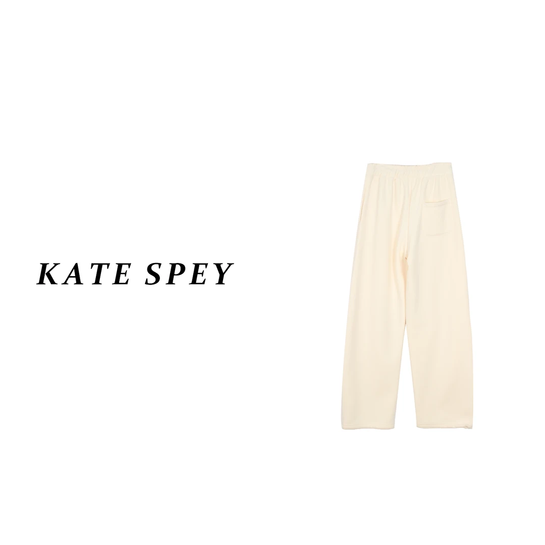 1294#春节新品保暖抽绳百搭运动刺绣休闲卫裤女针织时尚直筒宽松