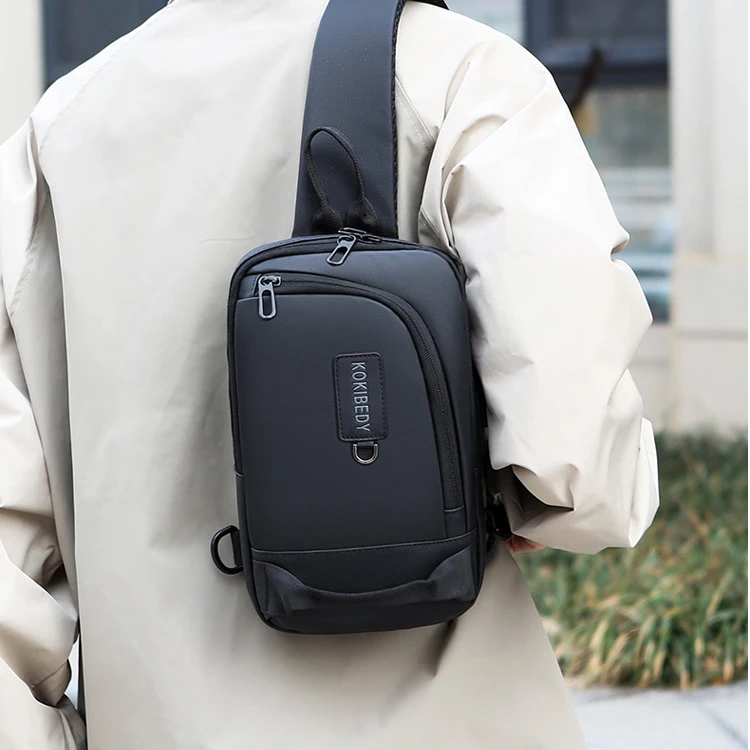 新款男士大容量胸包商务休闲时尚韩版多功能户外运动斜挎单肩包潮