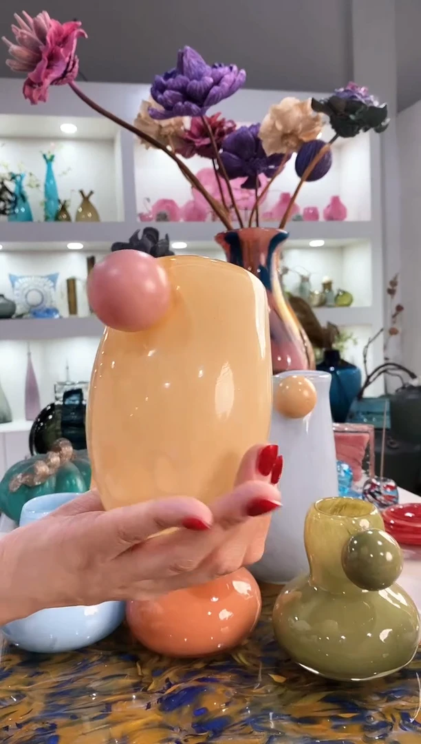 慕忆家手作琉璃花瓶微瑕