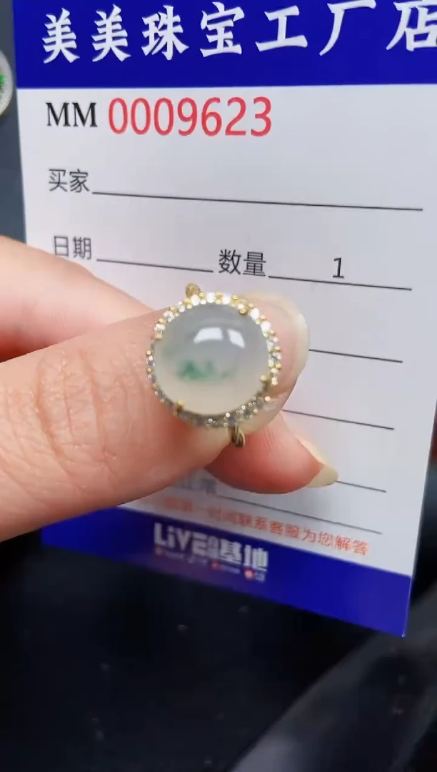 翡翠银S925镶嵌颈饰9623