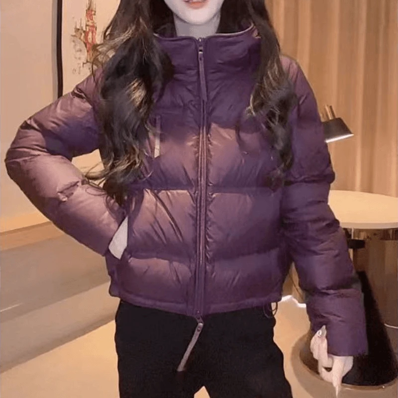 高级感连帽立领棉服女冬季新款宽松百搭加厚保暖短款拉链棉衣外套