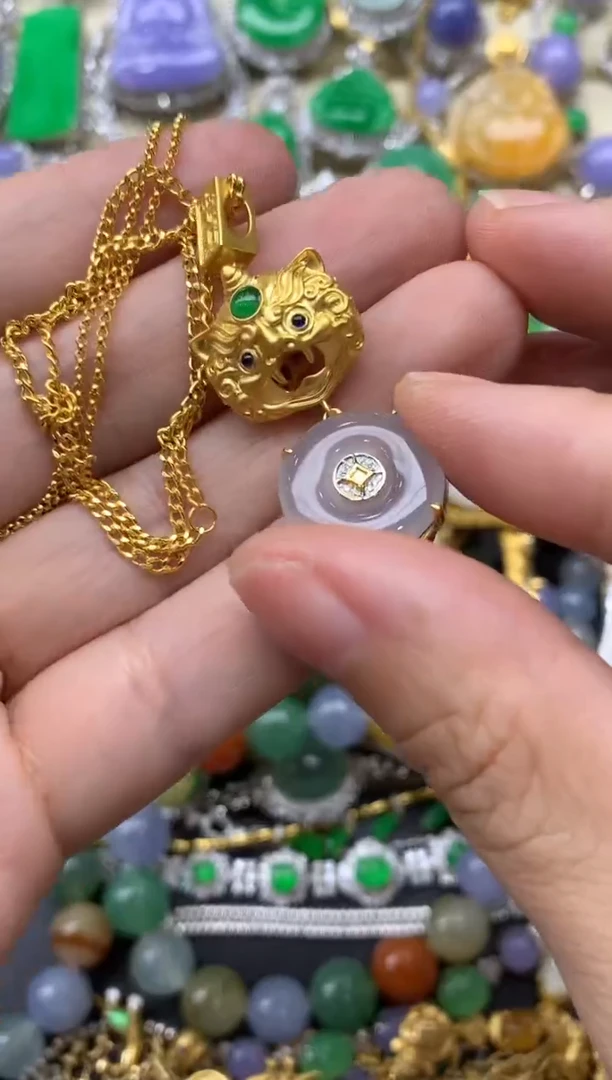 【闪购商品】翡翠颈饰18K金镶嵌363-中国好珍宝