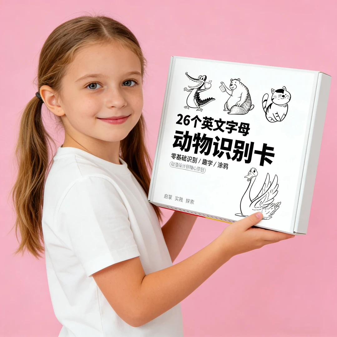 26个英文字母绘画本卡通益智适合幼儿园小学生专用涂鸦创意涂色卡