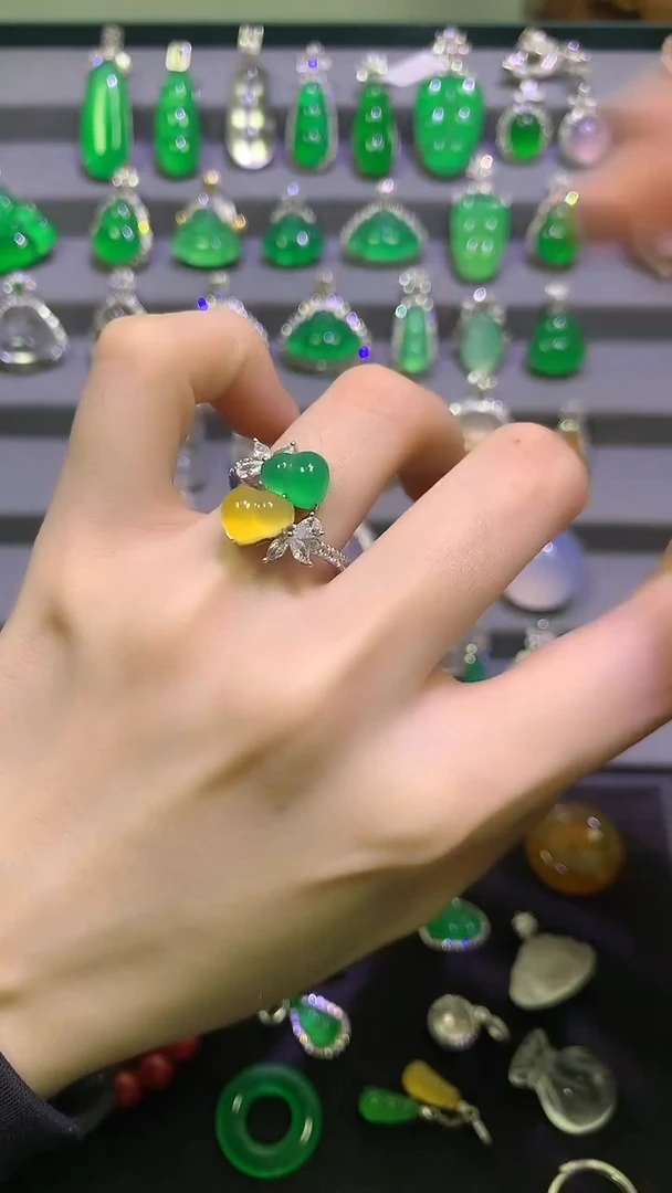 银S925镶嵌戒指玛瑙/玉髓小****g1