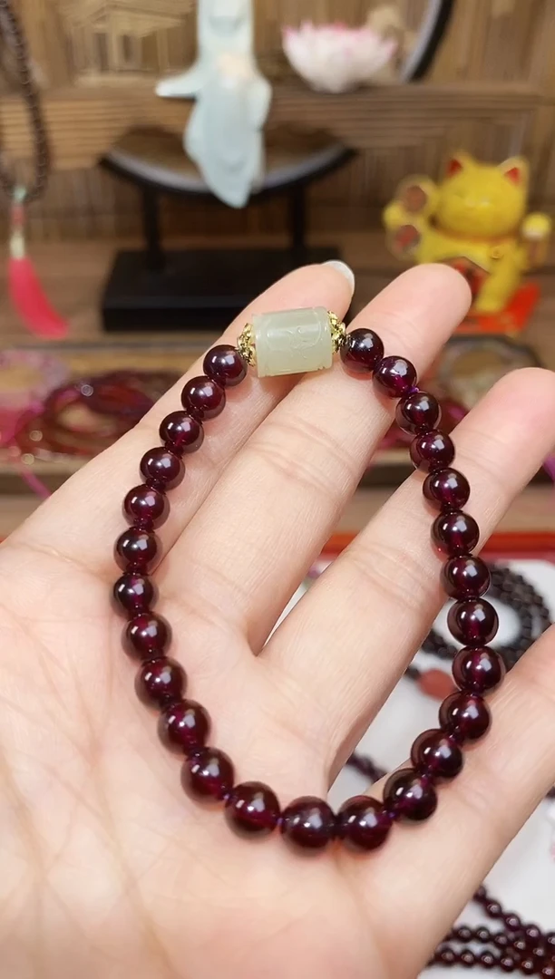 【闪购商品】石榴石（紫牙乌）手链未镶嵌6.5紫牙乌