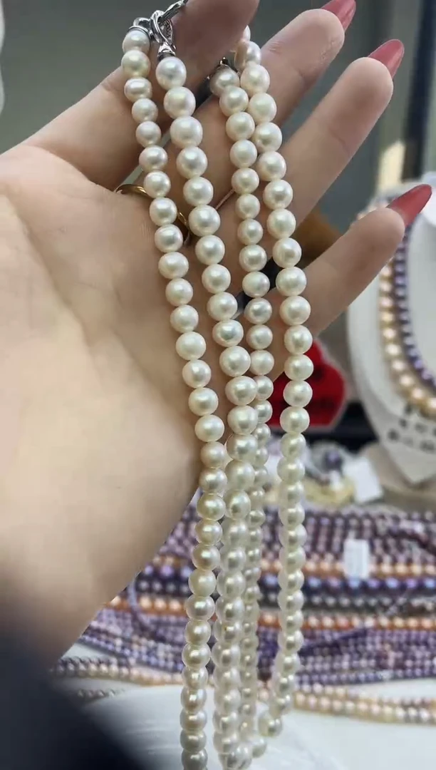 未镶嵌项链淡水珍珠白色系