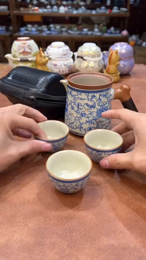 真的很便宜会开片的旅行茶具