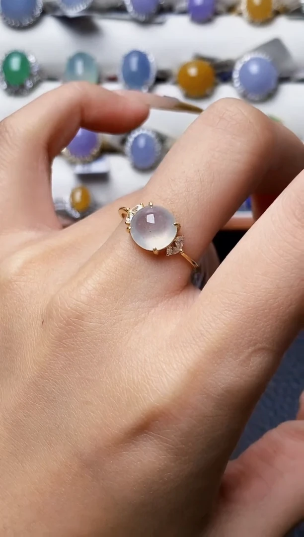 银S925镶嵌戒指翡翠0073