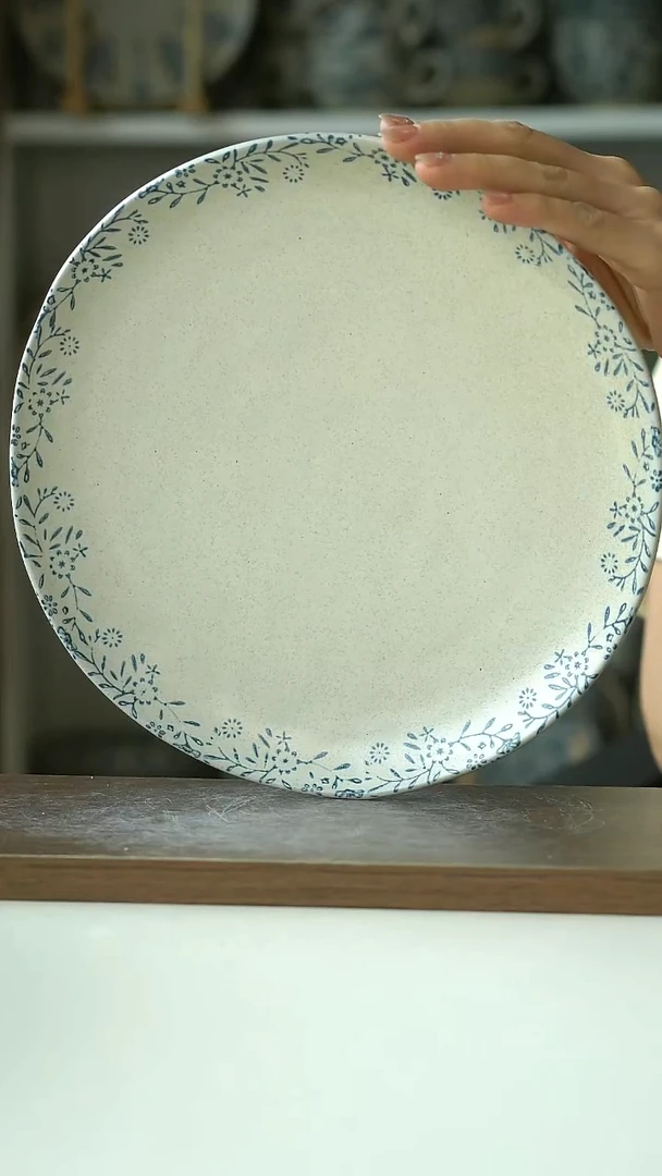 Hitable冰湖蓝牛排盘23cm@7-7@