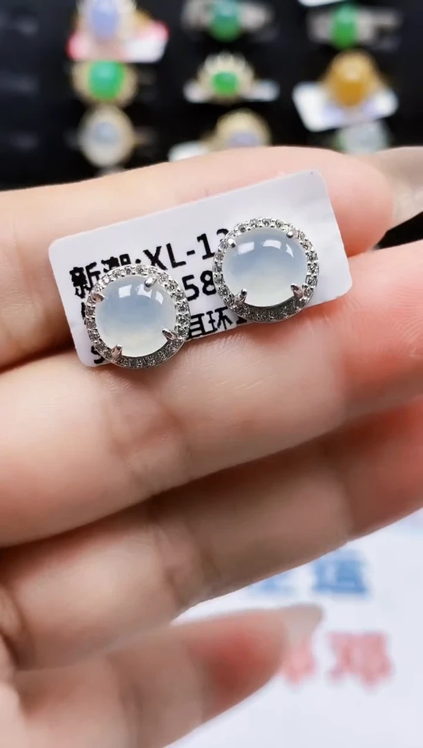 银S925镶嵌戒指翡翠06389
