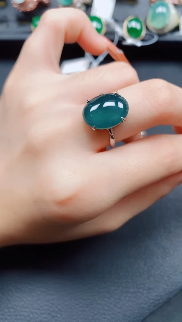银S925镶嵌戒指翡翠翡翠