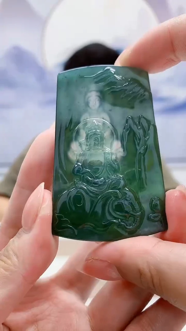 未镶嵌定制翡翠4917MM-毛货挂件12