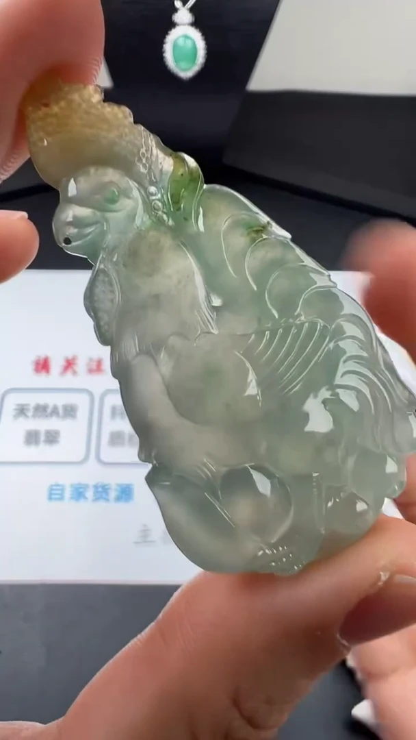 吊坠(不含链)未镶嵌翡翠天然缅甸A货翡翠 公鸡