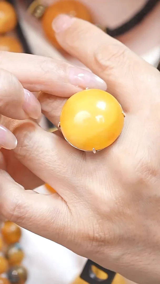 蜜蜡颈饰银S925镶嵌5532天然蜜蜡珠宝奇石云端妖孽石膏蜡全部保真