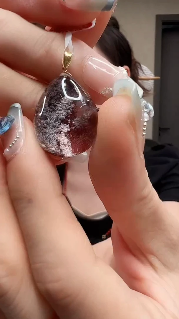 吊坠(不含链)18K金镶嵌水晶/绿幽灵